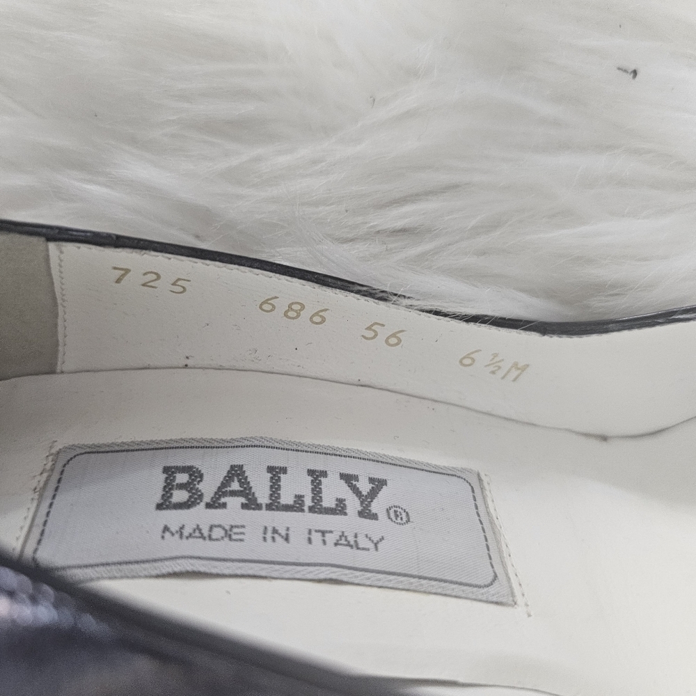 VINTAGE 1980 Bally blue White Leather High Heel Shoe MADE in ITALY sz 6.5M - Picture 4 of 8